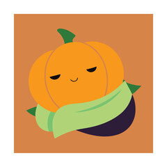 sleepy-pumpkin-wrapped-in-blanket-and-pillow