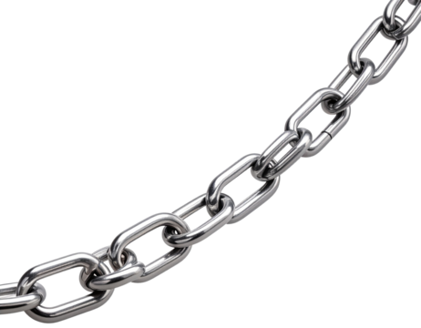  “Curved Metallic Chain in Dynamic Diagonal Composition, Isolated PNG”.