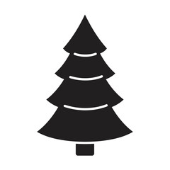Fototapeta premium Silhouette of a christmas tree with white accents