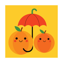 two-cute-pumpkins-sharing-umbrella-in-rain