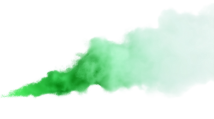 abstract vibrant green cloud formation isolated on white background