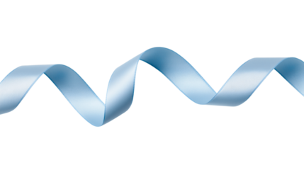 Elegant blue ribbon  isolated on white background