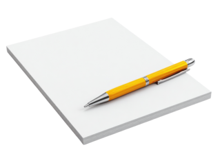 Blank notepad and yellow pen
