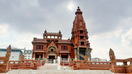 The Baron Empain Palace also known as Le Palais Hindou, a distinctive and historic mansion in Heliopolis, a suburb northeast of central Cairo, Egypt.