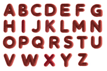 Red Fluffy 3D Alphabet Letters Set5