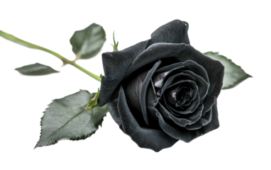 Black rose on white background,png