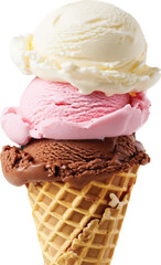  triple-scoop ice cream cone 