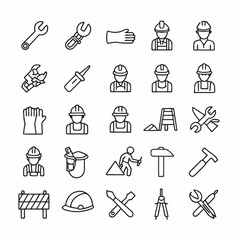 Education and business travel doodle icons set: vector symbols for web design, hotels, food, drink, and car signs