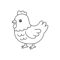 Cute cartoon Chicken coloring pages illustration vector design templates simple and modern