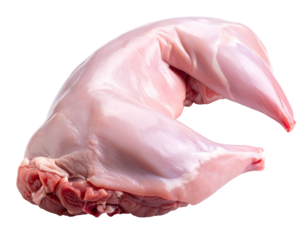 Fresh raw rabbit meat isolated on transparent background