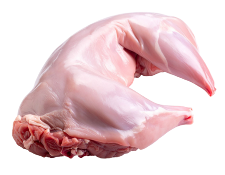 Fresh raw rabbit meat isolated on transparent background