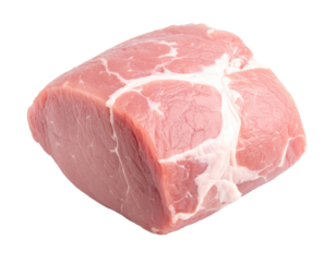 Fresh raw pork loin on transparent background ready for cooking