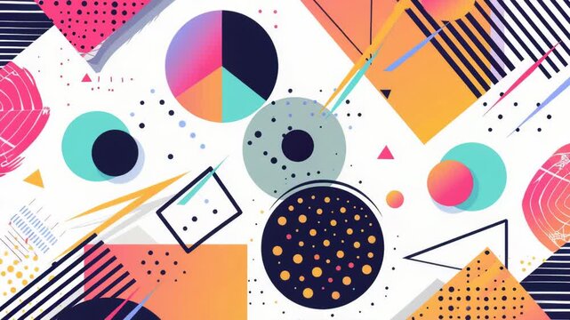 A unique design featuring geometric shapes on a clean white surface, perfect for use in abstract art, branding or graphic design projects