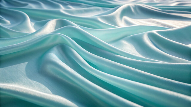 Elegant flowing silky fabric in a beautiful shade of light blue with soft shadows
