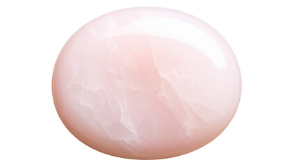 A Polished Rose Quartz Stone with Soft Pink Tones Isolated on Transparent Background