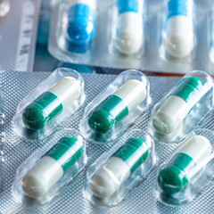 Variety of medicines and drugs.Medicine and healthcare concept.Variety of medicines and drugs.Medicine and healthcare concept.Pill for the prescription and treatment various diseases chemistry