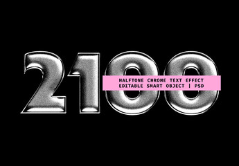 Halftone Chrome Text Effect