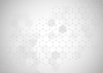 Abstract background with hexagonal grid design with dots 0406