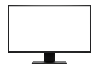 Professional Computer Monitor for Office or Gaming Use, Cut Out, Clipping Path Isolated on a Transparent PNG Background.
