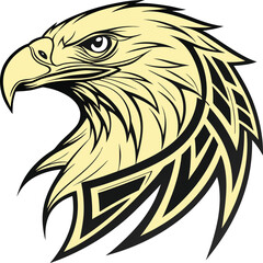 A tribal eagle head sharp vector