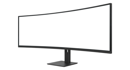 An Immersive Ultrawide Display for Media and Entertainment, Cut Out, Clipping Path Isolated on a Transparent PNG Background.