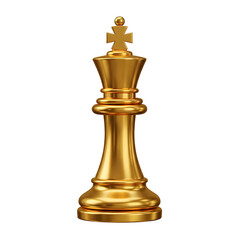 Shiny golden chess king piece symbolizing leadership strategy and victory
