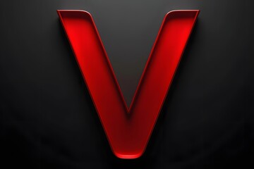 Red letter V on a dark textured background alphabet typography