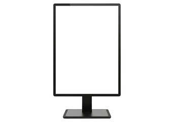 A Blank Screen Template in Portrait Orientation, Cut Out, Clipping Path Isolated on a Transparent PNG Background.