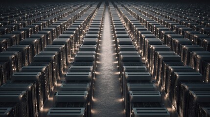 Obraz premium Rows of futuristic toaster-like objects