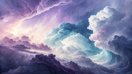 Majestic swirling clouds in a dreamy sky