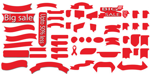 set of red and black paint splashes vector