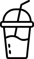 Stylized vector graphic of a refreshing cup of bubble tea with a colorful straw