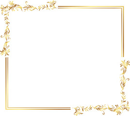 frame with leaves gold border Golden Border Warm Color Frame	
