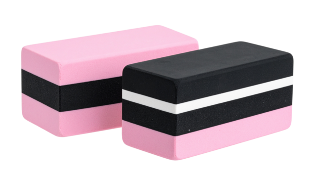 DualSided Cleaning Block Black and Pink Eraser isolated on transparent background