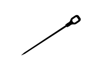 Obraz premium A black silhouette of a dipstick with a rectangular handle on a white background image