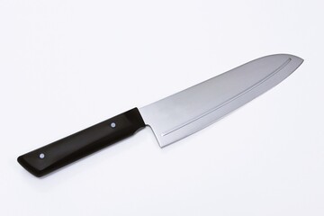 Japanese kitchen knife white background