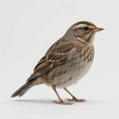 Fototapeta premium Sparrow or robin perched on branch isolated on white background