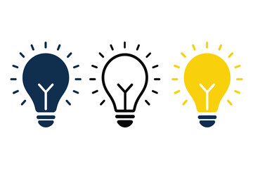 Creative Light Bulb Icon Set for Ideas and Innovation