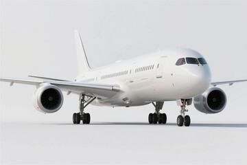 Obraz premium Airplane parked at airport terminal ready for boarding