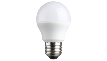 Led White Light Bulb Stock Photo isolated on transparent background
