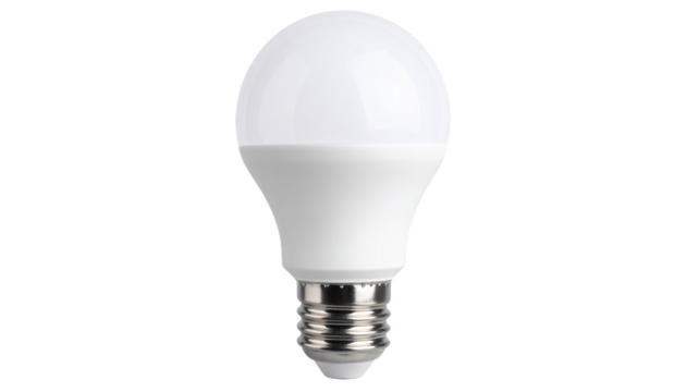 Led White Light Bulb Stock Photo isolated on transparent background