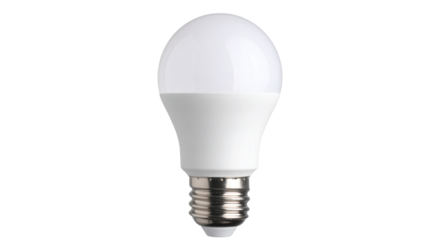 Led White Light Bulb Stock Photo isolated on transparent background