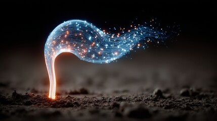 Energy Light from Germ Bud in Fractured Ground