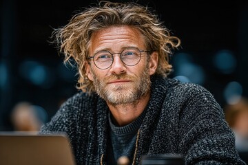 AI-powered teaching solutions. Intelligent tutoring systems and personalized learning. Man using laptop computer to learn with artificial intelligence tutor. High quality