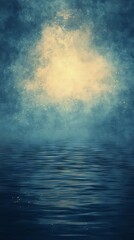 Water Surface with Light Reflection and Dreamy Sky Background