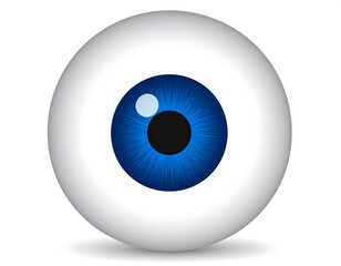 A stylized illustration of a blue eye