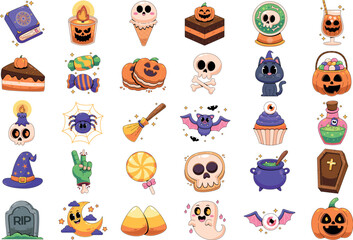 Cartoon Halloween Obejcts Collection