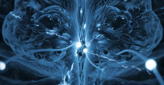 Dynamic digital network pulses through a glowing, intricate human brain, illustrating advanced neural connections and futuristic data flow, symbolizing innovation and breakthroughs in artificial intel