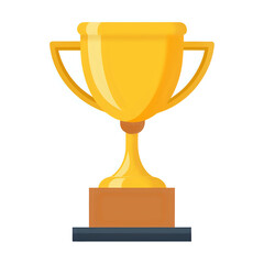 gold trophy cup, illustration white background