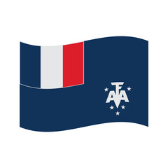 Flag of French Southern and Antarctic Lands emoji symbol sign icon vector illustration isolated flat flag banner